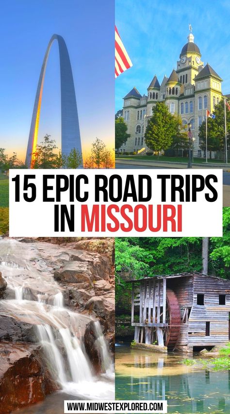 Epic Road Trips in Missouri Missouri Road Trip, Things To Do In Missouri, Travel Missouri, Missouri Hiking, Missouri Travel, Midwest Road Trip, Missouri Camping, Road Trip Ideas, Road Trip Map