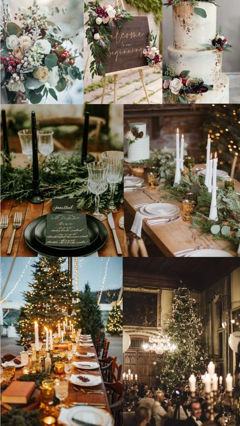 Yule Wedding Ideas, Yule Themed Wedding, Yule Wedding, Entertainment Decor, Green Themed Wedding, Wedding Themes Winter, Themed Weddings, December Wedding, Entertaining Decor