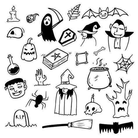 Halloween Things To Draw, Easy Halloween Designs, Easy Halloween Drawings, Cute Halloween Drawings, Hard Drawings, Halloween Crafts Preschool, About Halloween, Halloween Drawings, Simple Cartoon