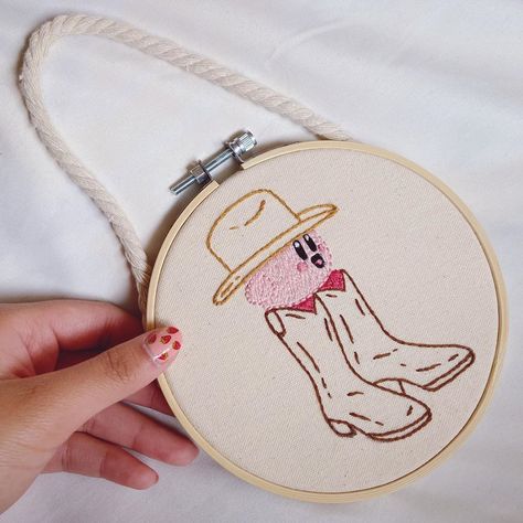 Kirby Embroidery, Basic Hand Embroidery Stitches, Handmade Patch, Creative Embroidery, Sewing Embroidery, Sewing Embroidery Designs, Hand Embroidery Stitches, Embroidery Hoop Art, Embroidery Ideas