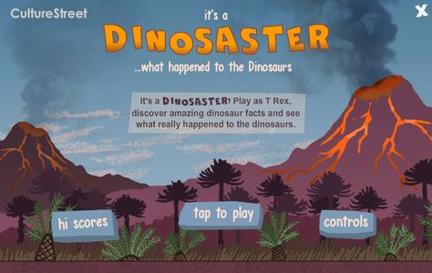 Dinosaster - A Game About Dinosaur Extinction Dinosaur Extinction Activities, Google Dinosaur Game, Magic Tree House Dinosaurs Before Dark Activities, Dinosaur Timeline, Dinosaur Extinction Art, Dinosaur Books For Kids, Dinosaurs Extinction, Dinosaur Activities Preschool, Dinosaur Facts