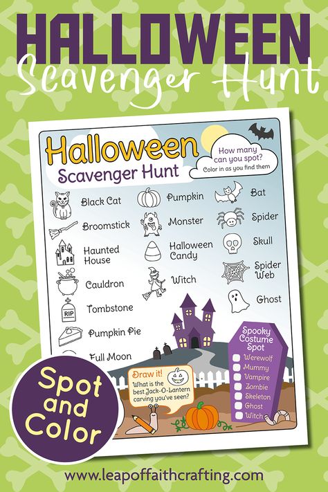 Halloween Scavenger Hunt FREE Printable Halloween Memory Game, Color By Number Halloween, Printable Halloween Scavenger Hunt, Halloween Color By Number, Best Homeschool Curriculum, Simple Paper Crafts, Fun Halloween Activities, Spooky Diy, Halloween Scavenger Hunt