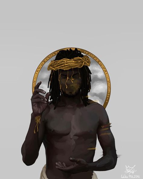 Egypt Gods, Black Power Art, Biblical Artwork, Afrofuturism Art, African Mythology, Black God, Black Jesus, Rennaissance Art, Saint Peter