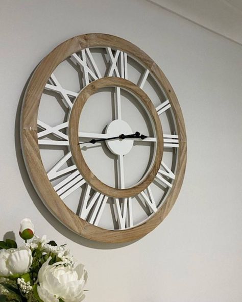 You'll love how the Hamptons Double Frame Floating Wall Clock transforms an empty wall in your home. This natural timber framed wall clock is lightweight, easy to hang and perfect to decorate your Coastal, Hamptons, Scandi, Australian or Boho styled home. Shop now at : https://www.beautifulhomedecor.com.au/products/hamptons-double-frame-floating-wall-clock #beautifulhomedecor #wallclock #largewallclocks #wallclocks #walldecor #homedecor #homedecoration #interiordesign #homestyling #homedeco... Hamptons Home Decor, Australian Home Decor, Home Decor Australia, Living Room Wall Clock, Large Wall Clock Modern, 3d Wall Clock, Coastal Hamptons, White Wall Clocks, Rustic Wall Clocks