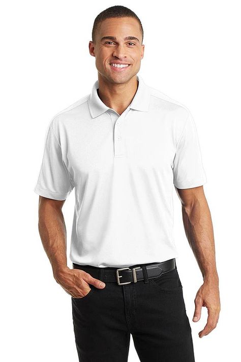 Port Authority ® Diamond Jacquard Polo. K569 - WHITE - 4XL | Port Authority Diamond Jacquard Polo Shirt in White Size 4XL | Polyester Polo Shirt White, Port Authority, Short Sleeve Polo, Mens Polo Shirts, Panel Siding, Sleeve Styles, Award Winning, Shirts Tops, Men's Polo Shirt