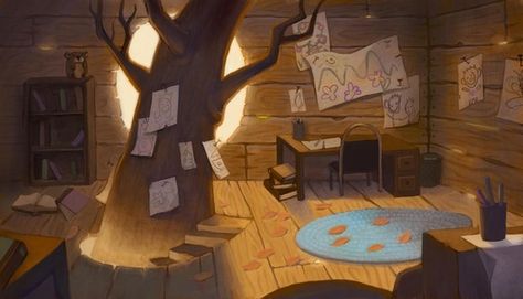 House Inside A Tree Drawing, Treehouse Interior Concept Art, Tree House Interior Concept Art, Fantasy Treehouse Interior Art, Fantasy Treehouse Interior, Treehouse Concept Art, Tree House Concept Art, Treehouse Inside, Playroom Illustration