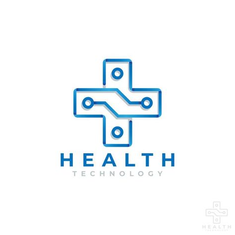 Digital Health Logo, Health Technology Logo, Hologram Technology, Line Diagram, Medical Logo Design, Futuristic Background, Security Technology, Sigil Magic, Medical Logo