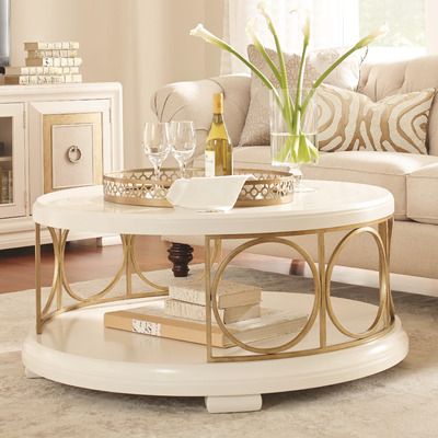 Tower Suite Coffee Table | Wayfair Round Coffee Table Decor, Centre Table Design, Unique Living Room, Luxury Living Room Decor, Living Room Tables, Luxury Coffee Table, Gold Coffee Table, Luxury Table, Coffee Table Wayfair