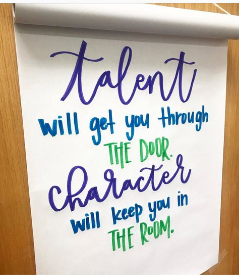 Quote of the Day - Talent Will get You through the door, character will help you Class Quotes, Teaching Quotes, Classroom Quotes, Quote Of The Week, Instagram B, School Quotes, Teacher Quotes, Quotes For Students, Quotable Quotes