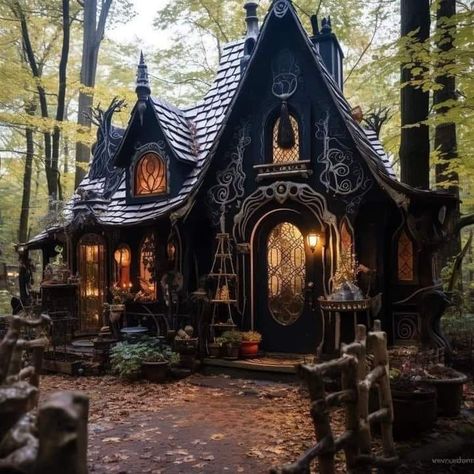 Brenna Kee - Home sweet home Gothic Tiny House, Witchy Cottage, Gothic Homes, Gothic Cottage, Fairytale Houses, Goth Houses, Witchy House, Storybook House, Fairytale House