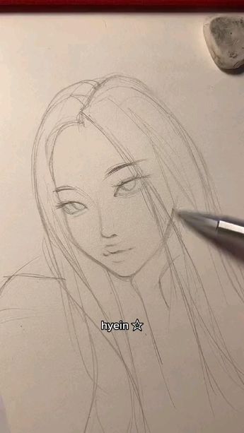 Semi Realistic Drawing, Hyein Newjeans, Semi Realistic, Realistic Drawing, Seni Dan Kraf, Cool Pencil Drawings, Living The Life, Private Jets, Art Tools Drawing