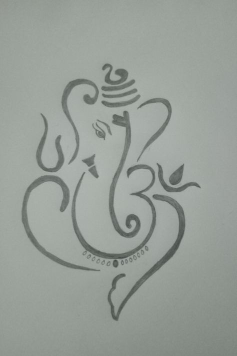 Easy Lord Ganesh pencil art for beginners... pencil sketch, pencil drawing, black and white pencil art.. Ganesh Sketch Pencil Easy, Easy God Sketch, Ganesh Pencil Drawing, Ganpati Sketch Pencil Easy, Art Sketches Ideas Creative Sketchbook Pages, Easy Sketches For Beginners Pencil Simple Drawing, Art For Beginners Pencil, Pencil Art For Beginners, Ganpati Drawing