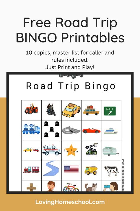 Just print and play with these Free Road Trip Bingo Printables! Find things all along your journey! 10 copies, master list and rules included. Bingo For Kids Free Printable, Road Trip Bingo Printable, Bingo Printable Free, Travel Bingo, Road Trip Bingo, Master List, Bingo Printable, Road Trip With Kids, Free Space