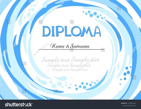 Diploma for children. Official document educational institution. Concept design diploma education. Flat vector. Diploma template. Template of certificate for swimming award illustration. Vector #Ad , #ad, #Concept#institution#diploma#design Award Illustration, Swimming Awards, Diploma Design, Waves Logo, Military Appreciation, Flat Vector, Illustration Vector, Art Sketches, Concept Design