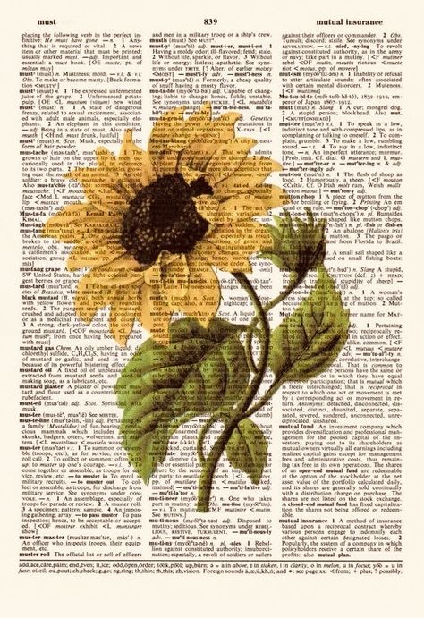 Vintage Sunflower, Newspaper Art, Book Page Art, Vintage Background, Dictionary Art, Vintage Poster Art, Sunflower Print, Old Book, Background Vintage