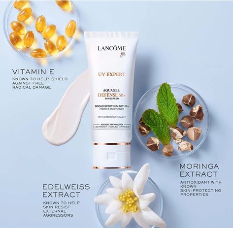 ancôme UV Expert Primer face moisturizer SPF 50 vitamin E moringa seed extract hydration sunscreen protection anti-aging brightening mattifying Anti Itch Cream, Applying Makeup, Lightweight Moisturizer, Facial Sunscreen, How To Apply Foundation, Moisturizer With Spf, Broad Spectrum Sunscreen, Makeup Primer, Body Treatments