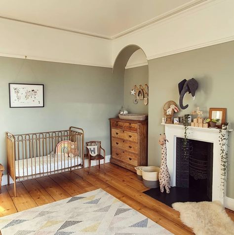 Farrow And Ball Mizzle, Playroom Paint Colors, Farrow And Ball Bedroom, Playroom Paint, Farrow And Ball Living Room, Nursery Paint Colors, Neutral Bedroom Decor, Room Wall Colors, Baby Room Inspiration