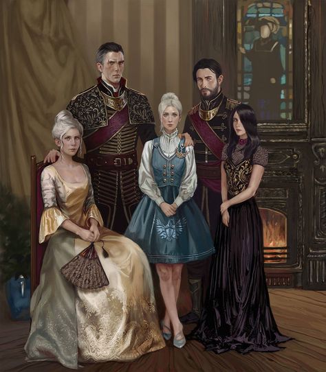 Royal Portraits Painting, Fantasy Japan, جون سنو, Family Portrait Drawing, Royal Family Portrait, Family Portrait Painting, Family Portrait Poses, Family Drawing, Royal Art