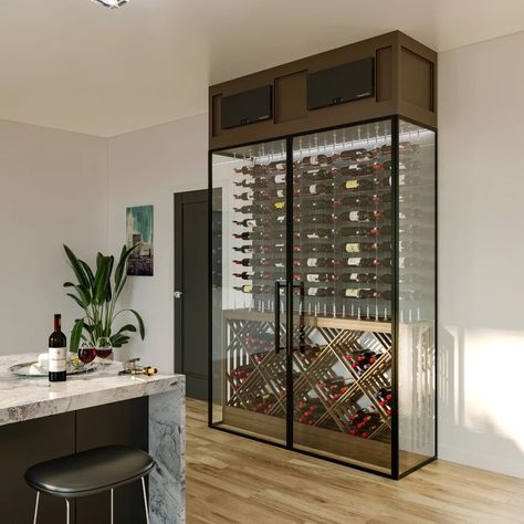 VinoStor Wine Display - Packages from 186 to 392 bottles - WineCellarHQ.com Wine Wall Ideas, Wine Wall Display, Wine Cellar Wall, Wine Cellar Cooling Unit, Wine Storage Wall, Wine Lounge, Wine Room Design, Wine Organization, Wine Cellar Basement