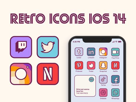 📱😍 Have you customized your new iOS 14 home screen yet? Check out a handful of designer-made icon sets to customize your iPhone based on your personal style. #iOS14 #design #ios14icons #ioshomescreen #apple #iphone #icons #retro Retro Icons, Icon Set Design, Screen Icon, Themes App, Simple Designs To Draw, App Covers, Ios App Icon, Ios Icon, Iphone Icon