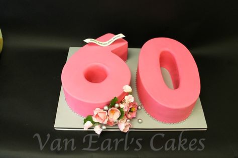 Van Earl's Cakes: 60th Birthday Cake 60 Years Birthday Cake, 60th Birthday Cake For Mom, Happy 60th Birthday Cake, 60th Birthday Cake, Fondant Art, Birthday Cake For Mom, 60th Birthday Cakes, Happy 60th Birthday, Number Cake