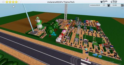 Theme Park Tycoon 2 Ideas, Theme Park Tycoon 2, Theme Park Tycoon, Cool Themes, Theme Park, Layout