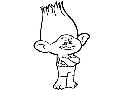 Dibujo para colorear del personaje Branch de las películas de Trolls Los Trolls, Branch Trolls, Dreamworks Animation, Dreamworks