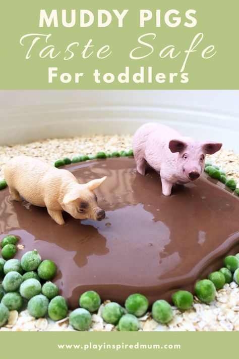 Taste Safe Mud, Taste Safe Sensory Play, Taste Safe Sensory, Muddy Pigs, Kitchen Ingredients, Tuff Tray, Sensory Table, Messy Play, Small World Play