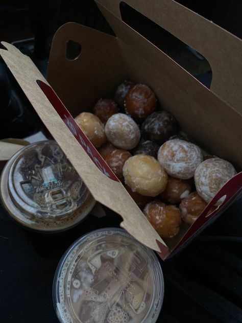 Desserts doughnut doughnuts coffee coffees iced coffee yummy Canadian brand Tim Hortons Aesthetic, Tim Hortons Iced Coffee, Happy 4 20, Car Food, Inspiration Pics, Yummy Dessert, Tim Hortons, Food Therapy, Car Rides