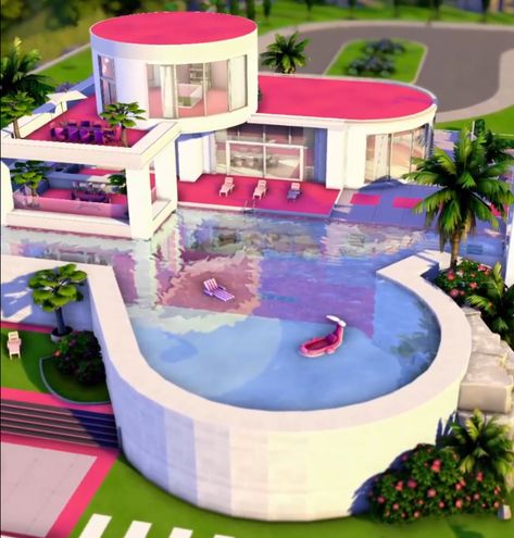 ic: thekateemerald on twt Dreamhouse Barbie, Fall Photo Booth, Dream Bedroom Inspiration, Barbie Dreamhouse, Pink Things, Fall Photo, Sims 4 Build, Outdoor Decor Backyard, Barbie Dream House