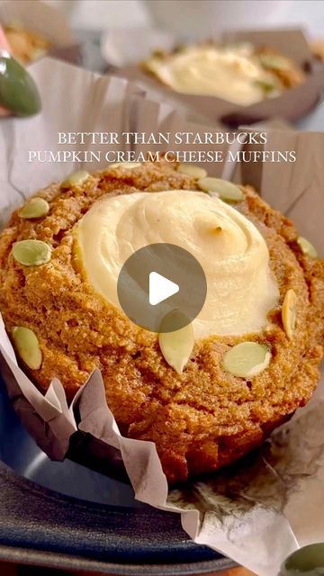 Nicole Keshishian Modic | KALEJUNKIE® on Instagram: "BETTER THAN STARBUCKS PUMPKIN CREAM CHEESE MUFFINS, when I say RUN, don’t walk, I mean it. To be honest, I’ve never actually had one of these muffins from Starbucks—nothing in the case ever looks appealing to me and I like making my own. But my friend @melissas_healthykitchen posted her better-for-you version of these muffins a few days ago and they looked so good, I made them immediately! They are not too sweet which I loved and the texture is literally perfect. They also happen to be gluten-free and can be made dairy-free too! Please check out Melissa’s page for all kinds of yummy eats and make sure to give her a follow (and maybe one for me too while you are at it lol)!⁣
⁣
Makes 6 jumbo muffins or 9 regular size ⁣
Muffins—⁣
3 eggs⁣
1 Pumpkin Starbucks Muffins, Starbucks Pumpkin Cream Cheese Muffins, Jumbo Muffins, Pumpkin Cream Cheese Muffins, Pumpkin Cream Cheese, Healthy Starbucks, Cream Cheese Muffins, Starbucks Pumpkin, Homemade Muffins