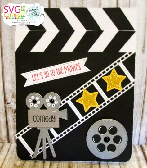 Movie Cards Ideas, Cute Scrapbooks, Birthday Cards For Son, Movie Card, Card Design Handmade, Kids Graduation, Movie Birthday, Hollywood Party, Bible School Crafts