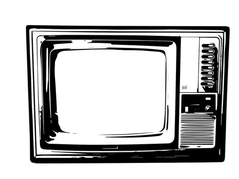 Vintage Tv Drawing, Old Tv Drawing, Television Drawing, Tv Vector, Van Kitchen, Car Clipart, Crt Tv, Titan Fanart, Tv Vintage