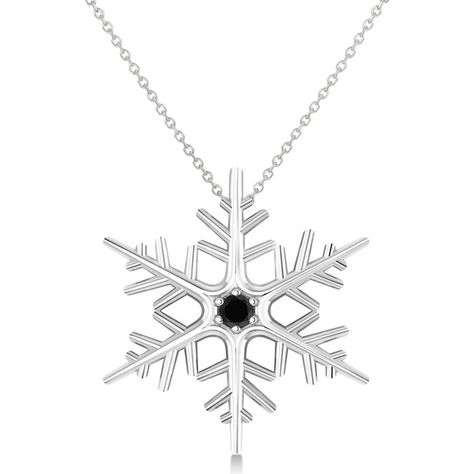 Allurez Black Diamond Winter Snowflake Pendant Necklace 14k White Gold... ($440) ❤ liked on Polyvore featuring jewelry, necklaces, round pendant necklace, white gold necklace pendant, white gold pendant necklace, black diamond pendant necklace and round necklace pendant Black Diamond Pendant, Round Diamond Pendant, Snowflake Jewelry, White Gold Pendant Necklace, Snowflake Necklace, Snowflake Pendant, White Gold Necklace, White Gold Pendant, Round Pendant Necklace