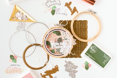 How To Make An Embroidery Hoop Shaker Ornament Desktop Decor Piece — Sprinkled With Glitter Shaker Ornaments, Desk Top Decor, Card Making Video Tutorials, Little Desk, Card Making Videos, Top Decor, Desk Top, Desktop Decor, Crafting Supplies