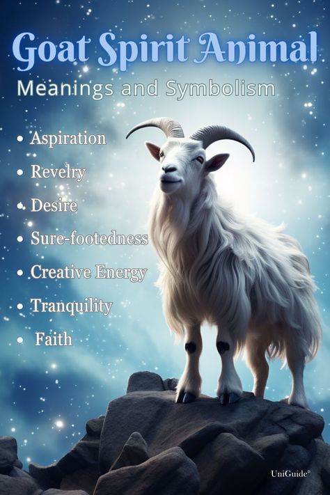 Goat Spiritual Meaning, Goat Spirit Animal Meaning, Goat Symbolism, Goat Quotes, Goat Meaning, Native American Spirit Animals, Universe Quotes Spirituality, Spirit Animal Meaning, Animal Meanings