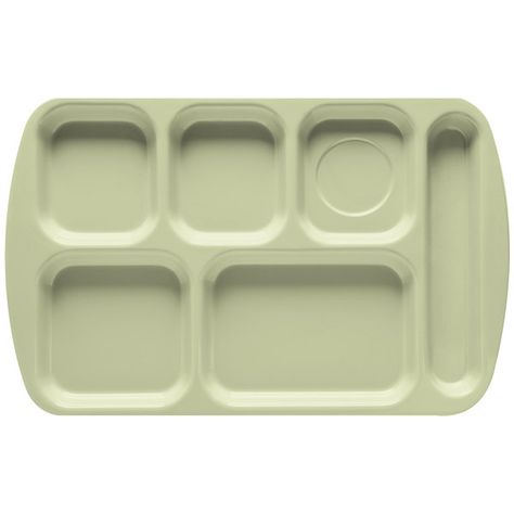 This 10" x 15 1/2" GET TR-151 right handed tray is perfect to help increase all-around efficiency in your school, hospital, or correctional facility. This green tray features 6 separate compartments, including 3 smaller upper compartments and a holder for flatware. Because the GET TR-151 tray is made of melamine, it is guaranteed to be durable and break-resistant.     Overall Dimensions:   Length: 15 1/2" Width: 10" TR-151-G From GET Enterprises Wood Tiered Stand, Lunch Tray, Cafeteria Tray, Online Restaurant, Correctional Facility, Kitchen Spoon, School Cafeteria, Commercial Dishwasher, Tray Design