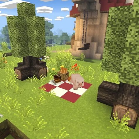 Minecraft Picnic Spot, Minecraft World, Picnic Spot, Golf Courses, Minecraft, Building