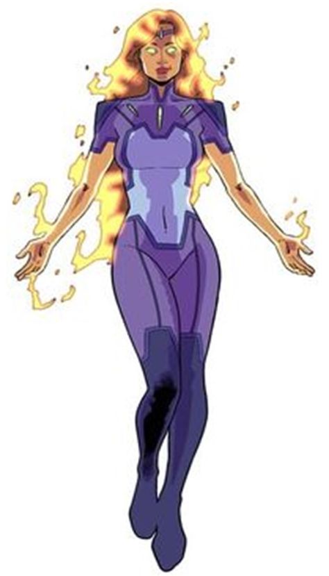 Fire Superhero Suit, Fire Superhero, Superhero Suit Design Female, Superhero Suit Design, Starfire Costume, Heavy Metal Comic, Starfire Dc, Superhero Suits, Dc Comics Girls