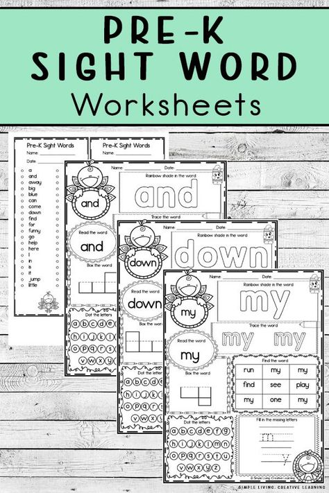 Pre-K Sight Word Worksheets Sight Word Printables Free, Grade 2 Sight Words, Sight Word Worksheets Free, Pre K Sight Words, Third Grade Sight Words, Second Grade Sight Words, Sight Words Worksheets, Pre Primer Sight Words, Preschool Sight Words