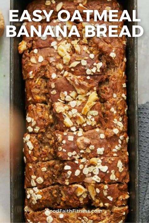 Whip up a delightful Homemade Oatmeal Banana Bread with this easy recipe! Combine ripe bananas, oats, and wholesome ingredients for a nutritious treat. Banana Oatmeal Bread, Banana Oat Bread, Oatmeal Banana Bread, Clean Eating Snack Recipes, Oat Bread, Dairy Free Low Carb, Oatmeal Banana, Snack Smoothie, Oatmeal Bread