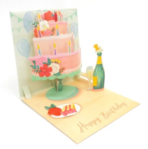 Happy Birthday Card Layered Cake 3D Pop Up Greeting Card Up With Paper 48641371714 | eBay Happy Birthday Pop Up Card, Cake 3d, Pop Up Art, 3d Cake, Layered Cake, Paper Cake, Crafts Hacks, Happy Birthday Card, Hacks Diy