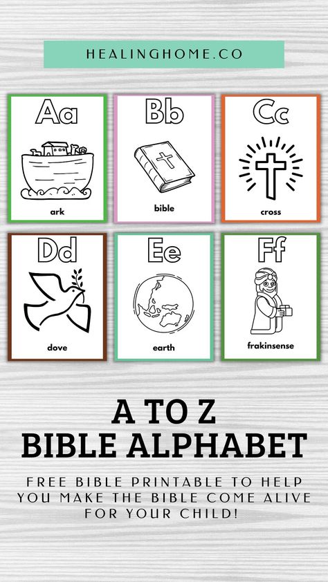 Biblical Alphabet Letters, From Abcs To Acts Free Printable, Bible Verse Alphabet Free Printable, Abc Christian Version, Bible Abc Preschool, Preschool Bible Study, Bible Alphabet Preschool, Bible Alphabet Printables, Color By Letters Free Printable