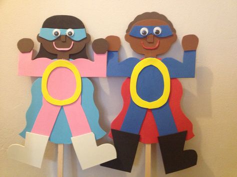 I made Zero and Zerena puppets for Zero the Hero Day. I think my Kindergarten kiddo's will love them! Zero Crafts For Preschoolers, Caldecott Winners, Preschool Numbers, Hero Crafts, 100 Chart, Prek Math, Zero The Hero, Numbers Preschool, Learning Letters