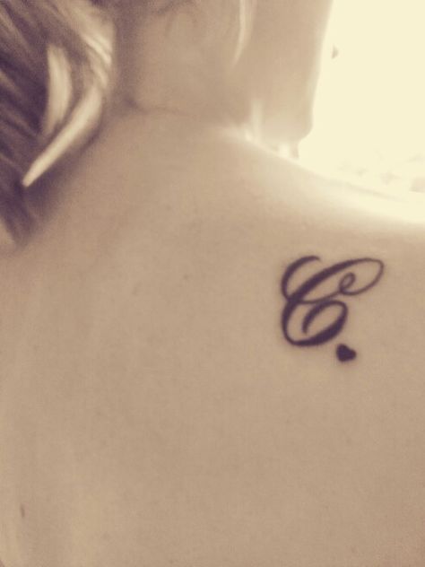 "C" tattoo for my son. Heart With A C Tattoo, Sons Initial Tattoo, Small C Tattoo Letter, Son’s Name Tattoo For Mom, Small Tattoos Sons Name, Letter C Tattoo, Tattoo With Heart, Little Heart Tattoos, Tattoo For My Son