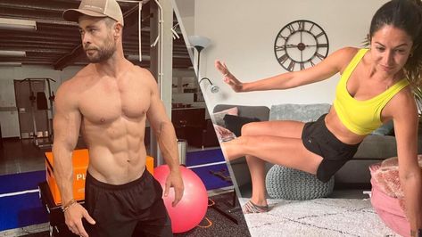 Thor Workout Chris Hemsworth, Chris Hemsworth Workout Routine, Chris Hemsworth Workout, Skater Lunges, Quick Workouts, Side Lunges, Resistance Band Workout, Muscle Training, Upper Body Strength