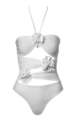 Maygel Coronel Fashion Collections For Women | Moda Operandi White Bathing Suits, Miami Fits, Handmade Swimwear, Beachy Dresses, One Piece Swimsuit White, Small Gold Hoops, Swimsuit Collection, White One Piece, Best Swimsuits