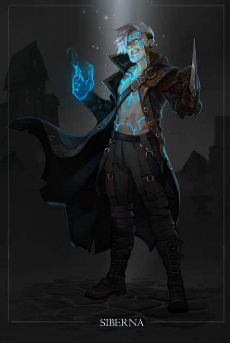 Blue Fire Genasi Male, Blue Fire Genasi, Blue Fire Magic, Fire Genasi Male, Soulknife Rogue, Genasi Rogue, Fire Genasi, Arcane Trickster, Fantasy Heroes