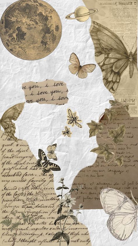 Newspaper Collage, Vintage Paper Printable, Butterfly Vintage, Vintage Newspaper, Paper Butterflies, Paper Butterfly, Collage Vintage, Gcse Art, Vintage Aesthetic