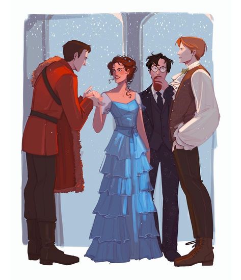 Ron in this art>>>>>>> Hermione Granger Fanart, Harry Potter Yule Ball, Scorpius And Rose, Inspiration Reference, Potter Fanart, Harry Potter Illustrations, Birthday Inspiration, Flipagram Instagram, Harry Potter Illustration